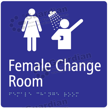 Female Change Room and Shower in Blue (180x180) 