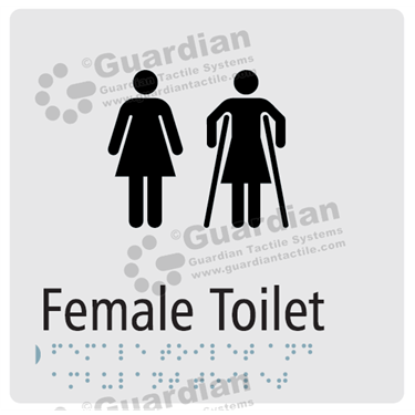 Female and Female Ambulant Toilet in Silver (180x180) 