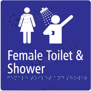 Female Toilet and Shower in Blue (180x180) 
