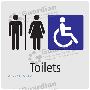 Male/Female Disabled Toilets in Silver (180x180) [GBS-03MFDT-SV]