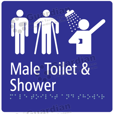 Male Toilet Disabled and Shower in Blue (180x180)) [GBS-03MMATS-BL]