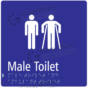 Male and Male Ambulant Toilet in Blue (180x180) [GBS-03MMAT-BL]