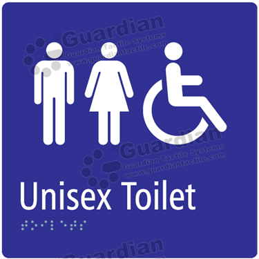 Unisex and Wheelchair Toilet in Blue (180x180) [GBS-03UDT2-BL]