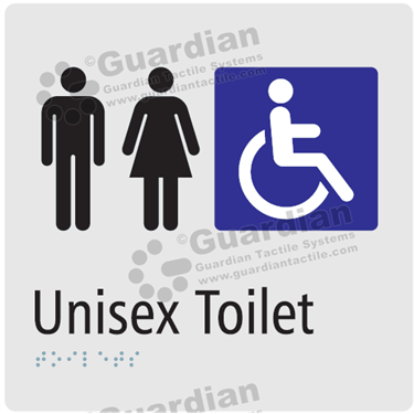 Unisex and Wheelchair Toilets in Silver (180x180) [GBS-03UDT2-SV]