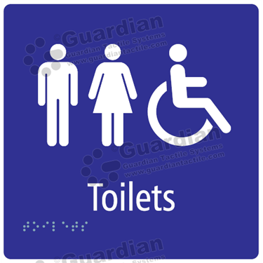 Unisex Disabled Toilets in Blue (180x180) [GBS-03UDT-BL]