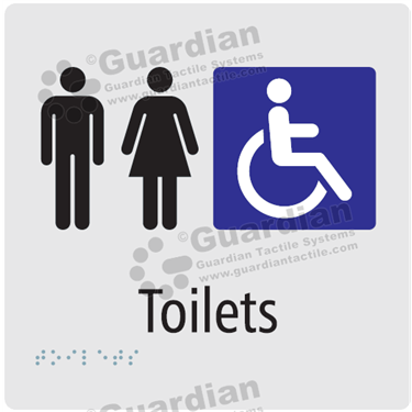 Unisex Disabled Toilets in Silver (180x180) [GBS-03UDT-SV]