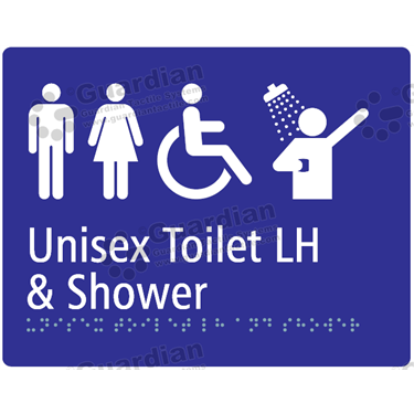 Unisex Toilet LH and Shower in Blue (230x180) 