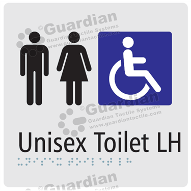 Unisex Toilet LH in Silver (180x180) [GBS-03UTLH-SV]