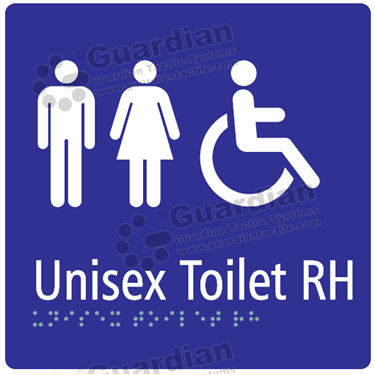 Unisex Toilet RH in Blue (180x180) [GBS-03UTRH-BL]
