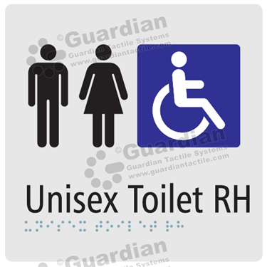 Unisex Toilet RH in Silver (180x180) [GBS-03UTRH-SV]