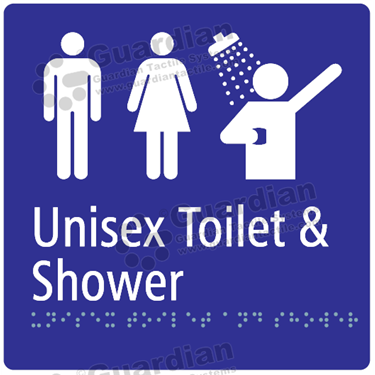Unisex Toilet and Shower in Blue (180x180) 