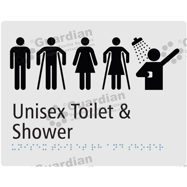 Unisex and Unisex Ambulant Toilet and Shower in Silver (230x180) 