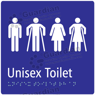 Unisex and Unisex Ambulant Toilet in Blue (180x180) [GBS-03UUAT-BL]