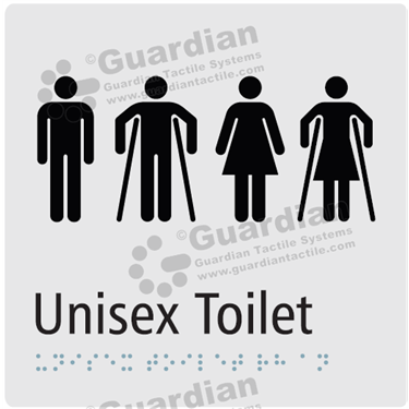 Unisex and Unisex Ambulant Toilet in Silver (180x180) [GBS-03UUAT-SV]