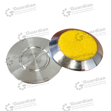 Warning discrete 316 tactile with yellow carborundum (flat base) [GTSFLAT-316YL]