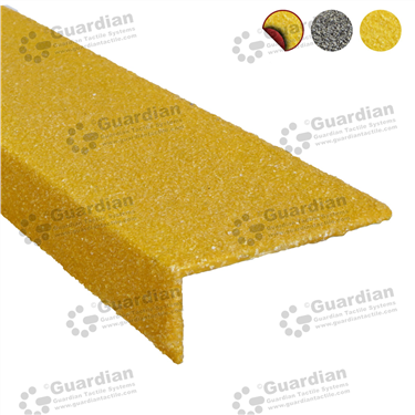 Fibreglass Stair Nosing in Yellow (30x70mm) with D/S Tape [FBR-7030-YL-DST]
