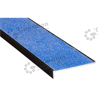 Minimalist stair nosing in black anodisation (10x54mm) with blue carbide 
