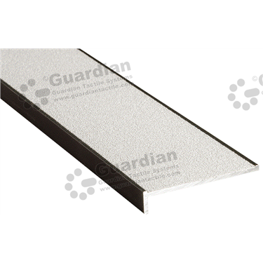 Minimalist stair nosing in black anodisation (10x54mm) with grey carbide [GSN-02MB10-CMG]