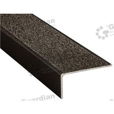 Minimalist stair nosing in black anodisation (27x54mm) with black carbide [GSN-02MB27-CBK]
