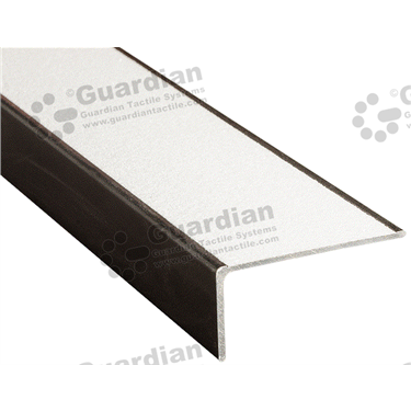 Minimalist stair nosing in black anodisation (27x54mm) with ivory carbide [GSN-02MB27-CIV]