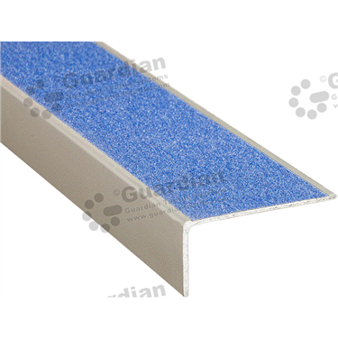 Minimalist stair nosing in silver (27x54mm) with blue carbide 
