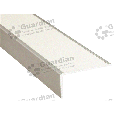 Minimalist stair nosing in silver (27x54mm) with ivory carbide [GSN-02MS27-CIV]