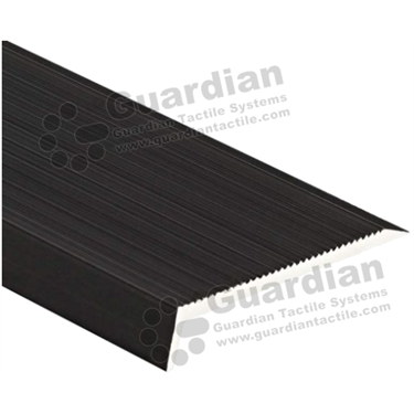 Corrugated mini ramp back stair nosing in black anodisation (10x57mm) 