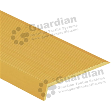 Corrugated mini ramp back stair nosing in brass anodisation (10x57mm) 
