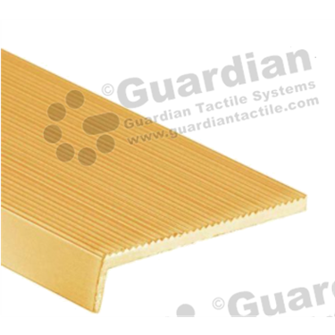 Corrugated Mini stair nosing in brass anodisation (10x50mm) [GSN-03COR-CB]