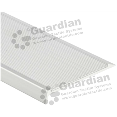 Slimline multi stair nosing in silver (10x75mm) with silver aluminium insert [GSN-03SLR-C-ASV]