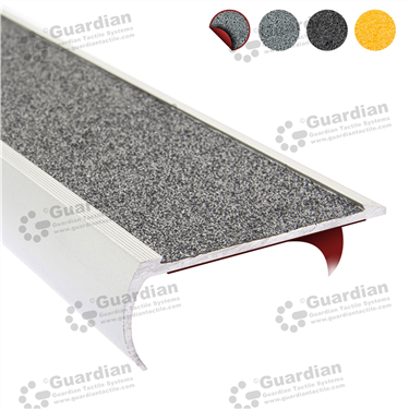Guardian Nonslip Stair Nosing, supplied with Grey Silicon Carbide Insert, Double-sided Tape [GSN-BNR-CMG-DST]