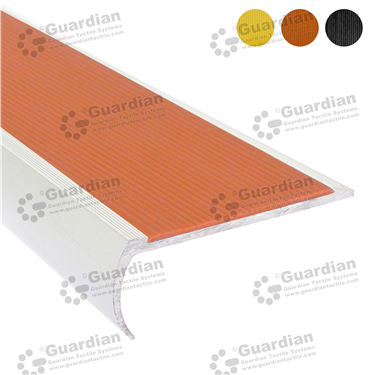 Guardian Nonslip Stair Nosing, supplied with Terracotta Polyurethane Insert Tape [GSN-BNR-PTR]
