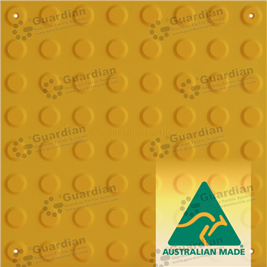 Warning integrated yellow polyurethane tactile (400x400mm) with butyl adhesive and countersunk holes [GTS4WSF-YL]